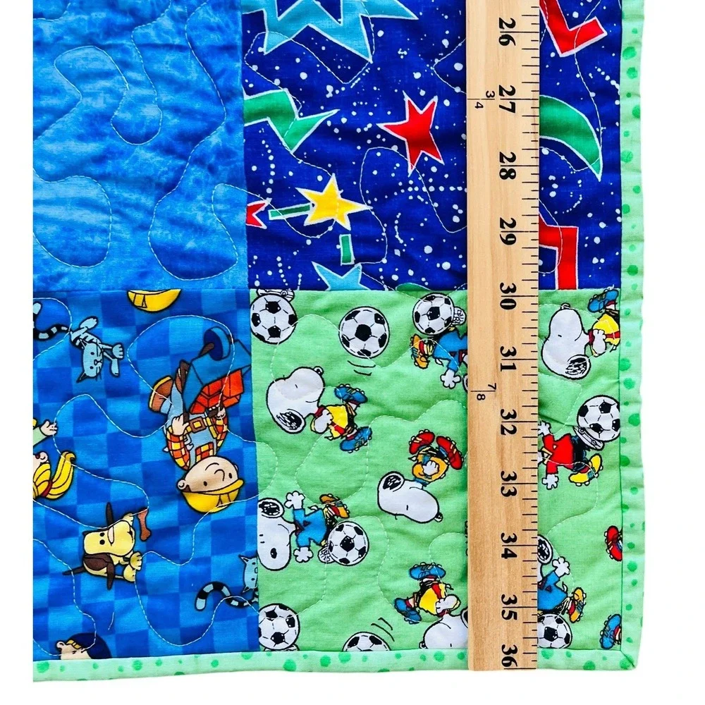 Handmade Patchwork Baby Quilt Snoopy Bob‎ Builder Dinosaur Space Blanket Novelty